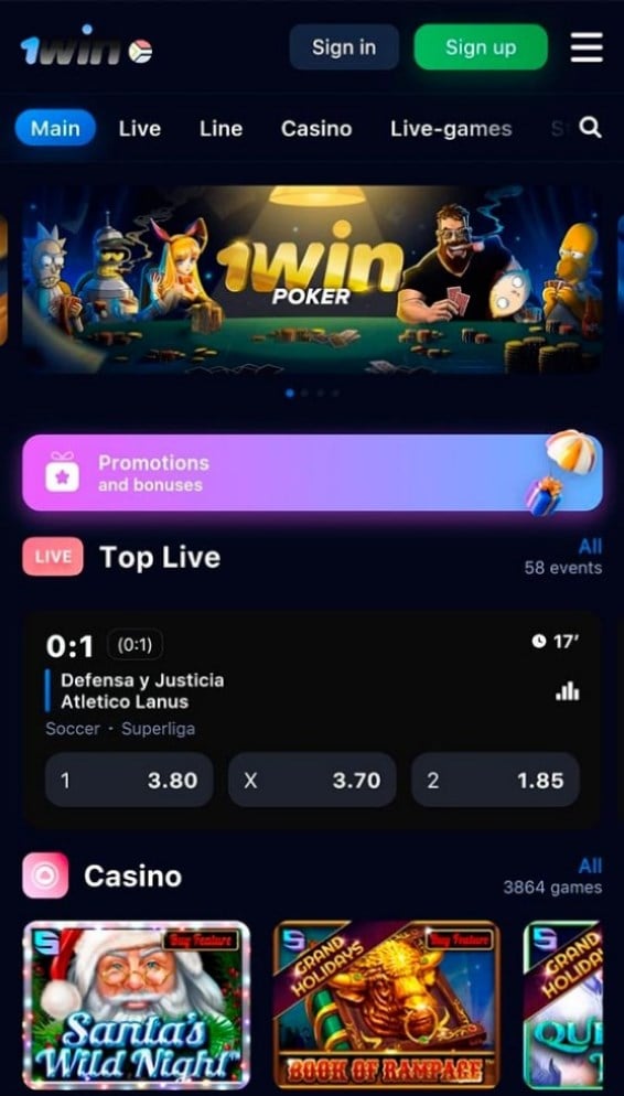 Açâo do Casino 1win, códigos promocionais ato Casino 1win